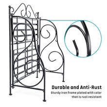 Load image into Gallery viewer, Discover spice rack ispecle 2 tier foldable shelf rack kitchen bathroom countertop 2 tier standing storage organizer spice jars bottle shelf holder rack black