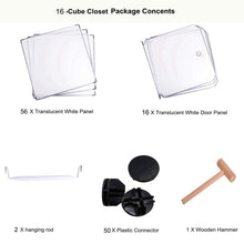 Load image into Gallery viewer, Amazon bastuo 16 cubes diy storage cabinet clothes wardrobe closet bookcase shelf baskets modular cubes closet for toys books clothes white with doors