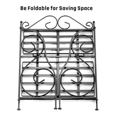 Load image into Gallery viewer, Buy spice rack ispecle 2 tier foldable shelf rack kitchen bathroom countertop 2 tier standing storage organizer spice jars bottle shelf holder rack black