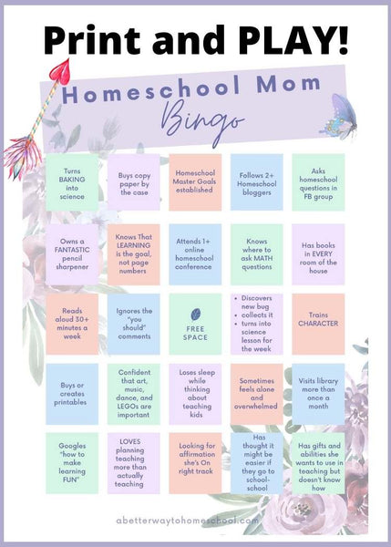 Homeschool Mom- Printable Bingo Game