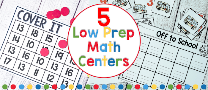 5 Low Prep Math Centers