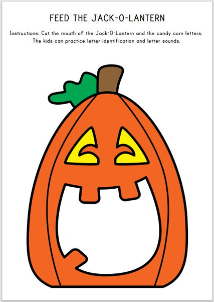 Jack-o-Lantern Alphabet Candy Corn Game