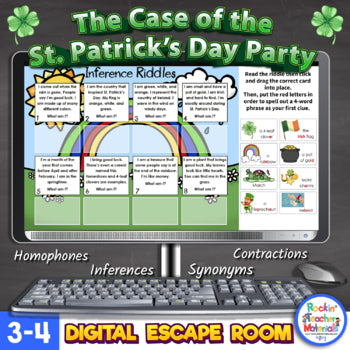 St. Patrick’s Day Math Games and Escape Room- Digital Fun!