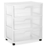 Sterilite 3 Drawer White Wide Storage Cart only $14.96