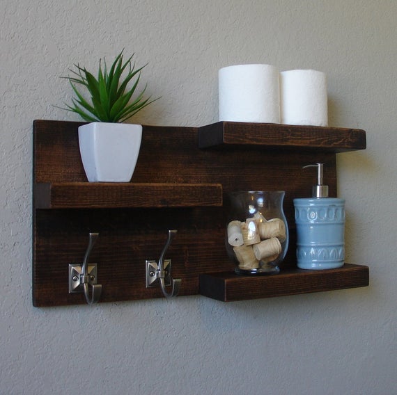 Modern Rustic 3 Tier Bathroom Shelf by KeoDecor