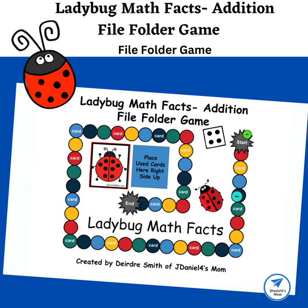 Ladybug Math Facts File Folder Game- Addition