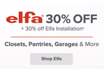 Oh boy! Its the annual Elfa sale!