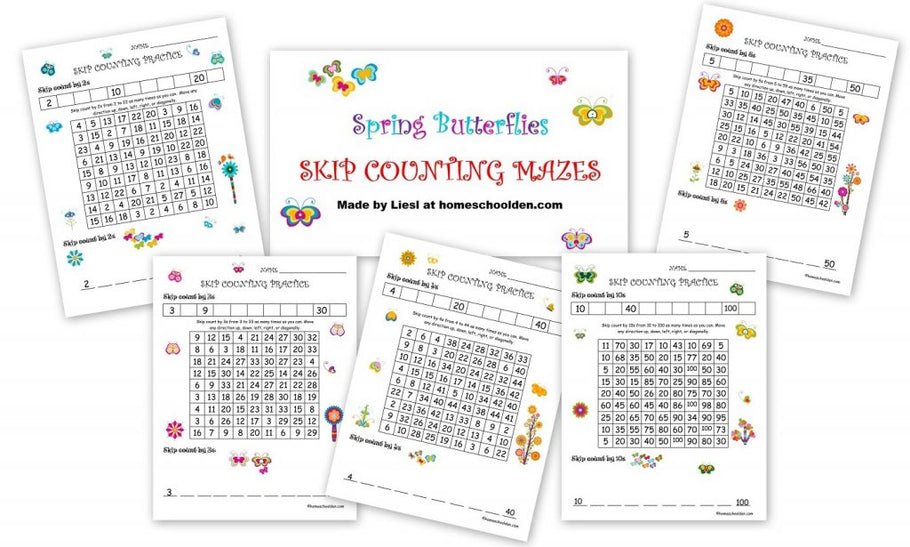 Free Spring Skip Counting Pages – 2s 3s 4s 5s 10s