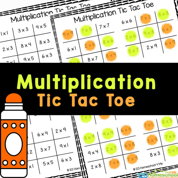 FREE Printable Multiplication Worksheets Tic-Tac-Toe Math Game