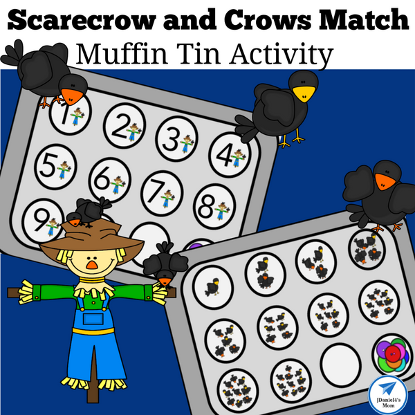 Scarecrow and Crows Number Match Muffin Tin Activity