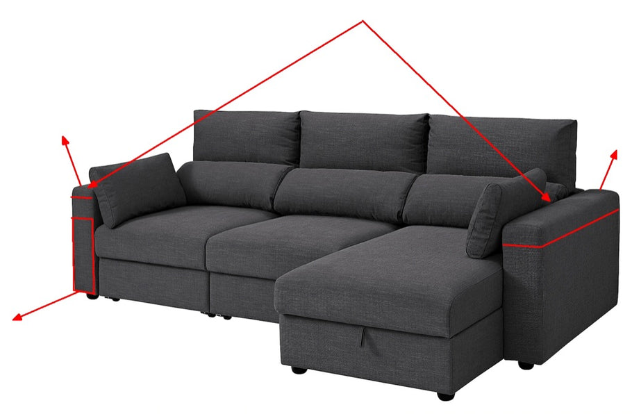 IKEA sofa with genius armrest storage