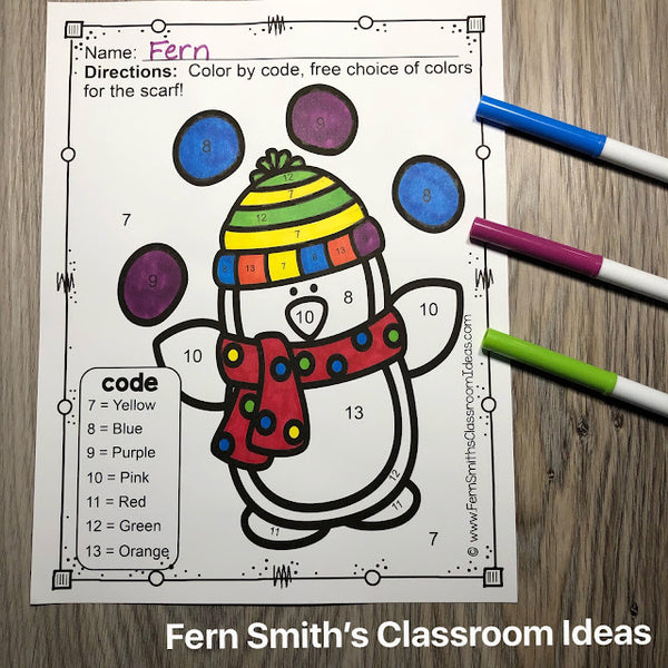 Looking for Some Fun Winter Color By Numbers for Your Kindergarteners?