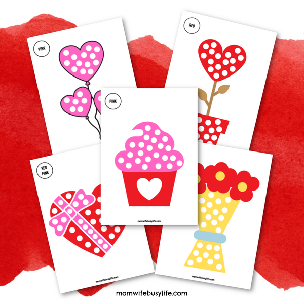 Printable Valentine’s Day Q Tip Painting Activity