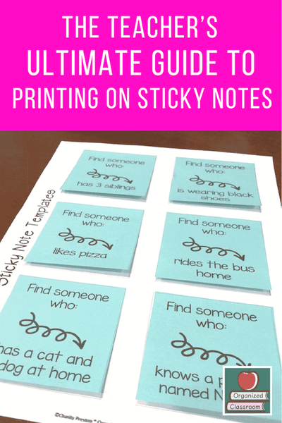 The Teacher’s Ultimate Guide to Printing on Sticky Notes