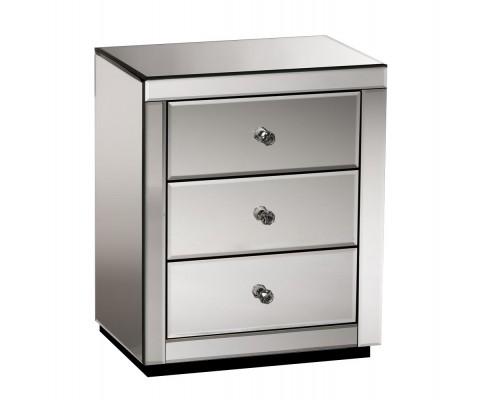 Artiss Mirrored Bedside table Drawers Furniture Mirror Glass Presia Smoky Grey