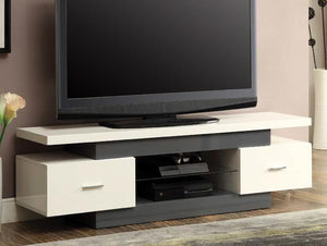 Acme 91302 Vicente White and Gray Wood Finish TV Stand