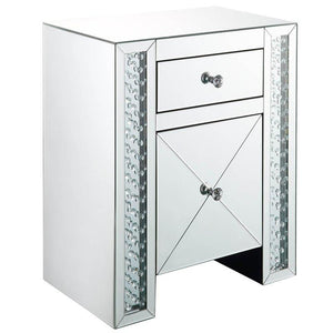 Acme 97026 Maisha 2 Drawer Mirrored Nightstand