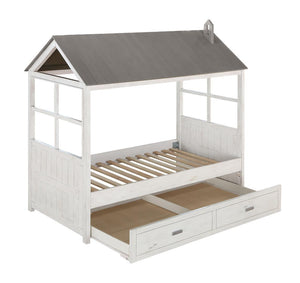 Acme 37170T Tree House White And Gray Finish Twin Bed With Trundle