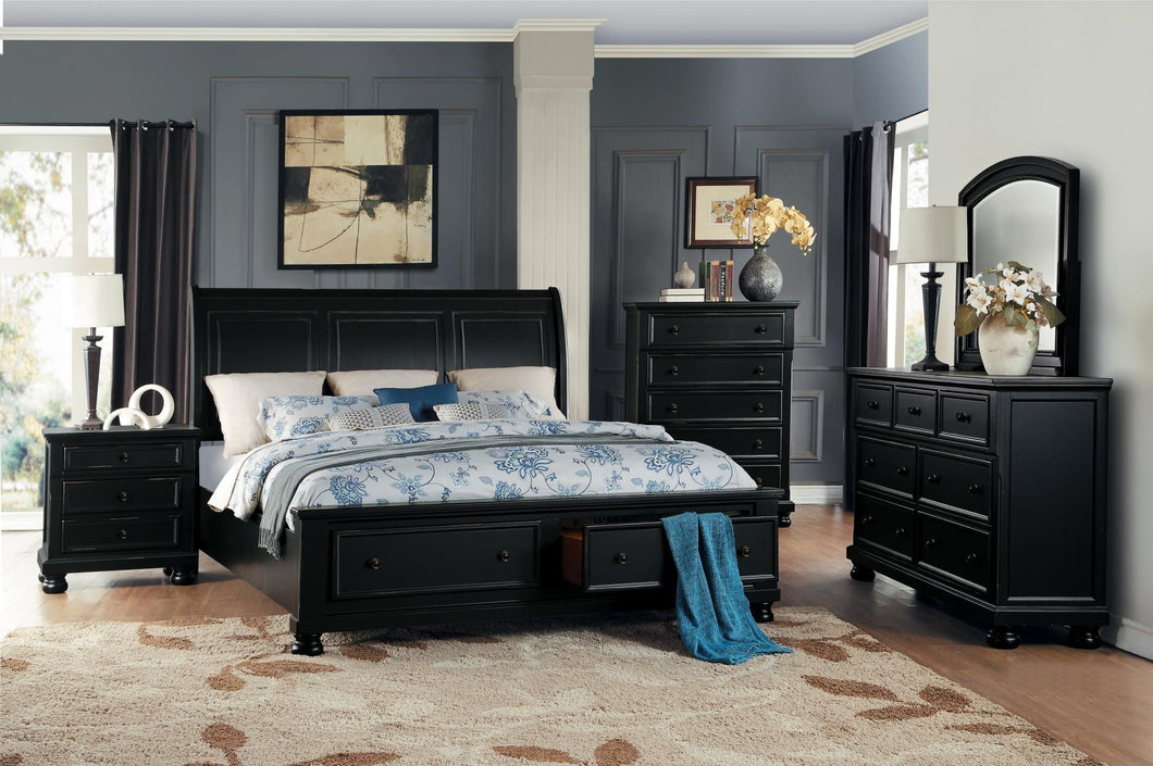 Laurelin Black 4PC Queen Bedroom Set