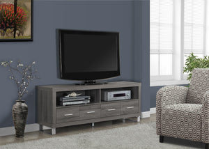 60"L DARK TAUPE WITH 4 DRAWERS TV STAND
