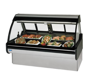 Federal Industries Curved Glass Refrigerated Red Meat Maxi Case, 48"W x 42"D x 54”H, Stainless Steel Interior & Exterior
