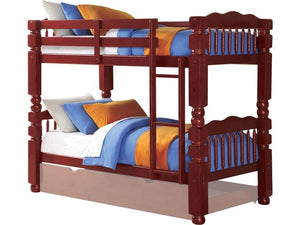 Acme Benji Cherry wood Kids Twin Twin Bunk Bed
