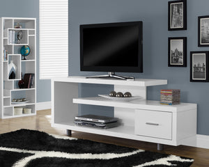 60"L WHITE WITH 1 DRAWER TV STAND
