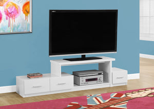 72"L WHITE WITH 3 DRAWERS TV STAND
