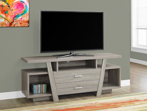 60"L DARK TAUPE WITH 2 STORAGE DRAWERS TV STAND