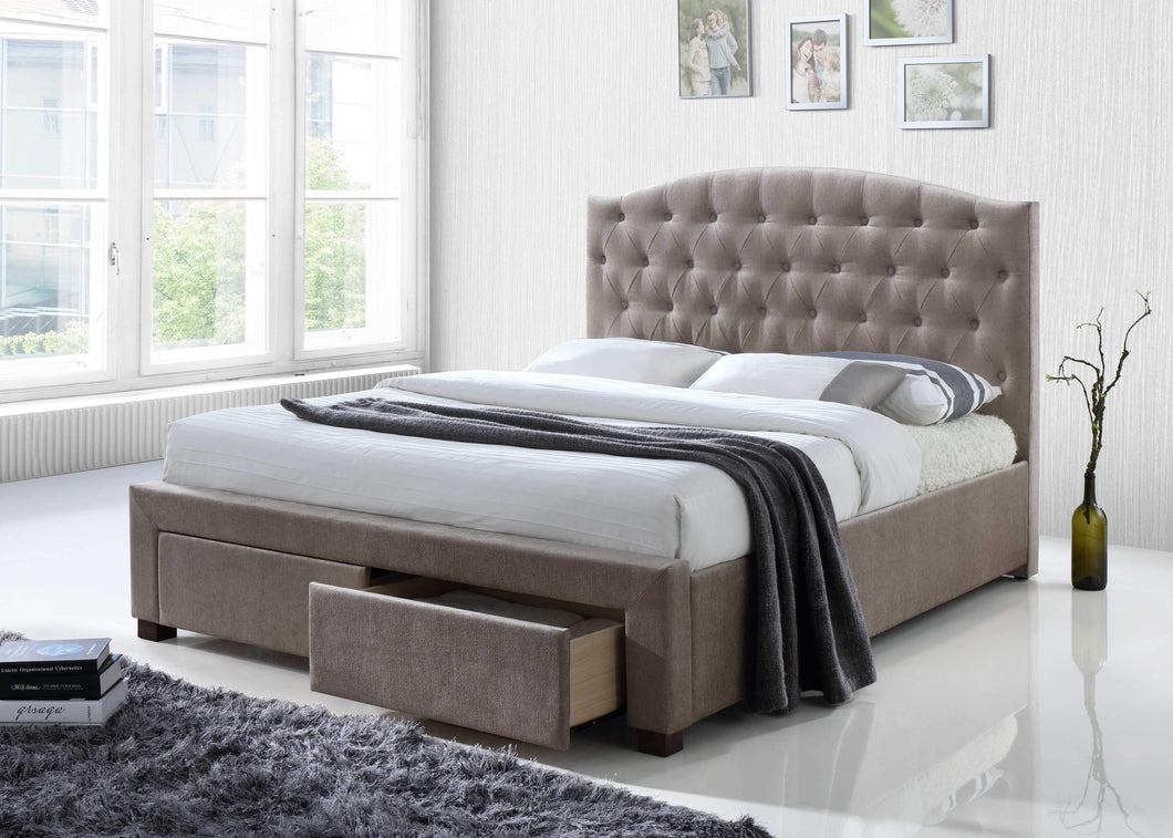 Queen Mink Fabric Bed With Storage