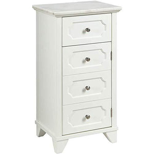 Acme Shakeia Marble Top Floor Cabinet in White