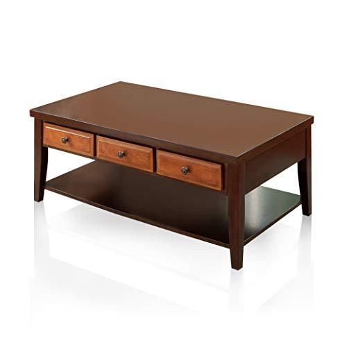 247SHOPATHOME IDF-4052C Albion Coffee Table, Oak/Dark Cherry