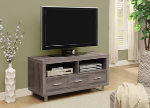 48" L DARK TAUPE WITH 3 DRAWERS TV STAND