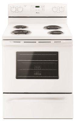 Amana 30-Inch 4.8 Cu. Ft. Single Oven Free-Standing Electric Range' With Storage Drawer' White