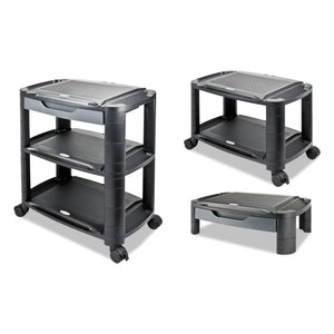 Alera 3-in-1 Storage Cart and Stand, 21 5/8"w x 13 3/4"d x 24 3/4"h,Black/Gray