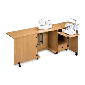 Compact 1000 Sewing Machine & Serger Cabinet in Castle Oak