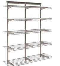 Load image into Gallery viewer, Try 5 tier heavy duty wall mount nickel wire storage shelves adjustable floating wall shelves great organizer kitchen garage laundry pantry office any room 5 shelf kit stable durable