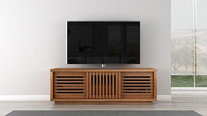 Furnitech Contemporary Rustic TV Stand Media Console for Flat Screen and Audio Video Installations, 64", Honey Oak