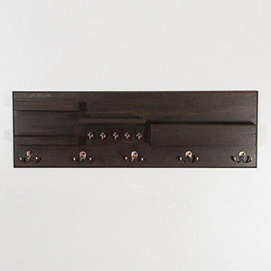 New woodymood professional wall organizer shelf key hooks coat hooks mail pocket ledges w 37 l 3 7 h 12 dark brown