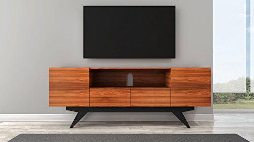Furnitech Mid-Century Modern TV Console in Iron Wood
