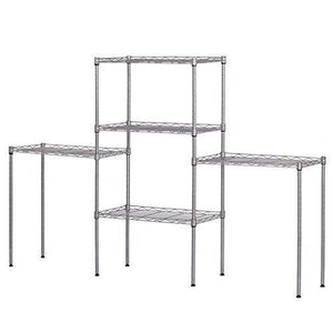 Products ferty 5 wire shelving units stacking storage shelf heavy duty metal adjustable shelves rack organizer for garden laundry bathroom kitchen pantry closet us stock