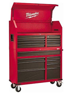Heavy-duty, Drawer 16 Tool Chest 46 In. and Rolling Cabinet Set, Red and Black, Personal Valuables Storage Drawer with Separate Lock in the Tool Chest