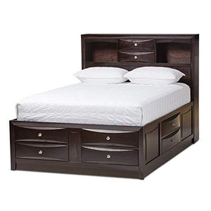 Baxton Studio Pacifico Queen Captain's Bed in Brown