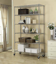 Load image into Gallery viewer, Explore home it 6 shelf commercial adjustable steel shelving systems on wheels wire shelves shelving unit or garage shelving storage racks