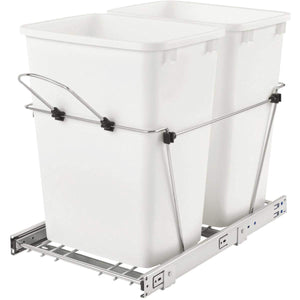 Organize with rev a shelf 35 quart double waste container silver