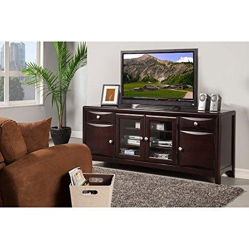Benzara Stand BM172035 Spacious Wooden Tv Console, Brown, One