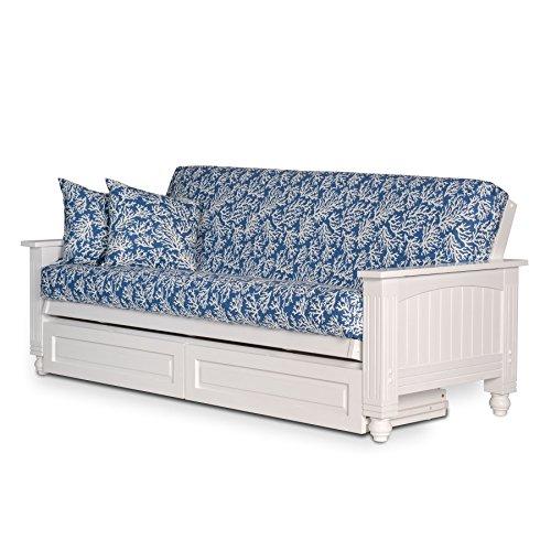 Atlantic Cottage Storage Drawers Futon Frame and Mattress Sofabed Set with Pillows - Full Size
