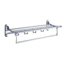 Load image into Gallery viewer, Latest garbnoire 202 grade stainless steel 2 feet long folding bathroom towel rack swivel towel bar stainless steel wall mounted shelf organization for storage hanging holder above toilet hotel home