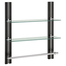 Load image into Gallery viewer, On amazon organize it all mounted 2 tier adjustable tempered glass shelf with chrome towel bar