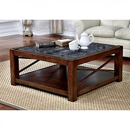 Benzara BM137589 Rani Square Coffee Table, Brown, One
